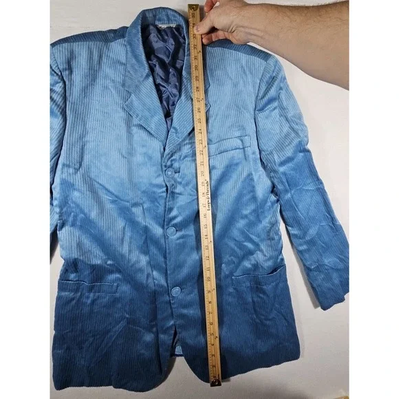 Vintage Gianni Versace Blue Corduroy Suit Jacket Size 52 Made In Italy